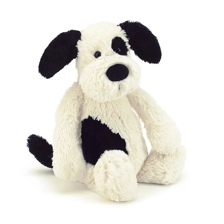 Jellycat Bashful Black & Cream Puppy Med