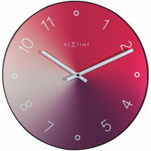 Load image into Gallery viewer, Nextime Glass/Metal Red Clock 40cm
