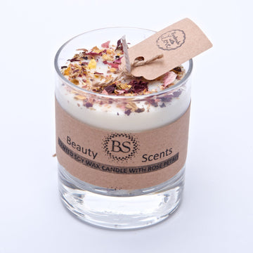Beauty Scents Glass Candle Jasmine With Rose Petals