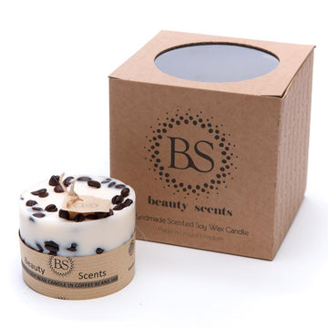 Beauty Scents Small Candle Vanilla & Coffee With Coffee Beans